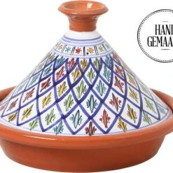CRAFLAIR ~ Tajine ~ Ø 30 Cm ~ Geschikt Voor Inductie - Adapter ~ Handgemaakt ~ Geglazuurd Keramiek