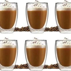 GLAEZ - Dubbelwandige Glazen - Latte Macchiato - Thermoglazen - Theeglazen - Handgeblazen - 350 Ml