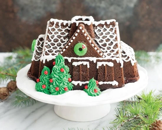 Bakvorm "Gingerbread House Pan" - Nordic Ware | Sparkling Silver Holiday 8 Bakvorm "Gingerbread House Pan" - Nordic Ware | Sparkling Silver Holiday - Afbeelding 6