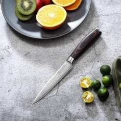 PAUDIN N7 Professioneel RVS Japans Officemes 12,5 Cm - Vlijmscherp Universeel Groentemes Gemaakt Van Hoogwaardig Roestvast Duits Carbonstaal - Damascus Patroon - Nu Extra Scherp Geprijst - Black Friday - Sint En Kerst -Tefal Shop 550x454 1