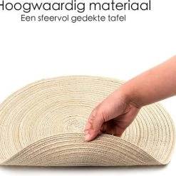Merkloos Placemat - 2 Stuks - Placemat Rond - Placemats Rond Gevlochten - Tafelonderzetter - Tafel Onderleggers - Onderleggers Placemat - Placemat 30 Cm -Tefal Shop 550x459