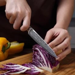 PAUDIN N7 Professioneel RVS Japans Officemes 12,5 Cm - Vlijmscherp Universeel Groentemes Gemaakt Van Hoogwaardig Roestvast Duits Carbonstaal - Damascus Patroon - Nu Extra Scherp Geprijst - Black Friday - Sint En Kerst -Tefal Shop 550x460 6