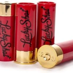Lucky Shot USA® Lucky Shot USA - Shotgun Shell Shotglaasjes - 4 Stuks - 44ml - Rood Met Koper