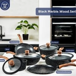 Westinghouse Kookpan/Braadpan Inductie - Ø 24 Cm - Zwart Marmer - Speciale Editie -Tefal Shop 550x473 2