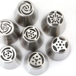 MaViedesign Spuitmondjes - RVS - Russische - Bloemen - Set Van 7 Stuks Voor Wegwerp Spuitzak