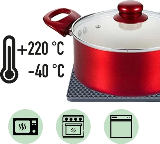 Merkloos Pannenonderzetter Hittebestendig - Siliconen Mat - Ovenwanten- Grijs - 4 Stuks 4 Merkloos Pannenonderzetter Hittebestendig - Siliconen Mat - Ovenwanten- Grijs - 4 Stuks - Afbeelding 2