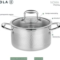 Sola Pannenset Noma - 4 Delig - Ø 16,16,18,20 Cm - Zilver - RVS - Sandwichbodem -Tefal Shop 550x496 3