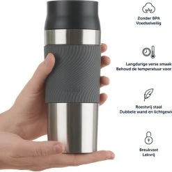 Blumtal Thermosbeker Classic - Lekvrij, BPA-Vrij En Vaatwasserbestendig - Hoge Kwaliteit Thermosfles Met Quick-Press Sluiting - Travel Mug 500 Ml - Antraciet -Tefal Shop 550x499 1