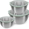 Navaris Roestvrijstalen Mengkom - Set Van 3 Kommen Met Deksel - Antislip Keukenschalen - Mintgroen 2 Navaris Roestvrijstalen Mengkom - Set Van 3 Kommen Met Deksel - Antislip Keukenschalen - Mintgroen -Tefal Shop 550x499 2
