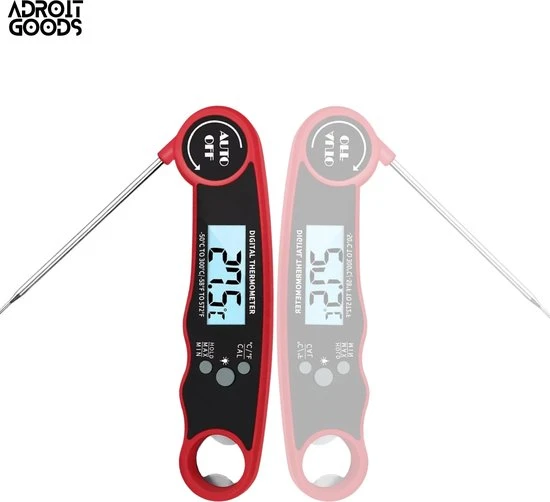 AdroitGoods Kookthermometer Digitaal - Vleesthermometer - Zwart - Waterdicht- Bbq 7 AdroitGoods Kookthermometer Digitaal - Vleesthermometer - Zwart - Waterdicht- Bbq - Afbeelding 5