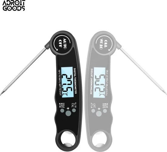 AdroitGoods Kookthermometer Digitaal - Vleesthermometer - Zwart - Waterdicht- Bbq 11 AdroitGoods Kookthermometer Digitaal - Vleesthermometer - Zwart - Waterdicht- Bbq - Afbeelding 9