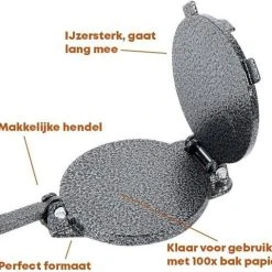 YUGN Tortilla Pers Roti Maker Hamburgerpers Inclusief 100 Stuks Bakpapier Vellen – Tortilla Maker Tortillapers Ook Als Wrap Taco En Hamburger Pers - Tortilla Press Veelzijdig En IJzersterk Gietijzer- Inclusief EBook - 19 CM Diameter - Vaderdag Cadeau -Tefal Shop 550x508 1