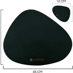 LUTCHOS Placemat Set - 12 Delig - Beautiful Black - Lederlook - Waterafstotend - Krasbestendig -Tefal Shop 550x511 1
