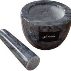 Devesto Vijzel Met Stamper - Ø 10,5 Cm - Marmer - Zwart - Mortier -Tefal Shop 550x514 2