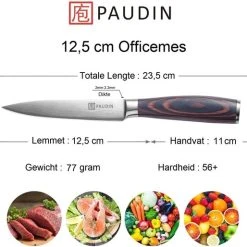PAUDIN N7 Professioneel RVS Japans Officemes 12,5 Cm - Vlijmscherp Universeel Groentemes Gemaakt Van Hoogwaardig Roestvast Duits Carbonstaal - Damascus Patroon - Nu Extra Scherp Geprijst - Black Friday - Sint En Kerst -Tefal Shop 550x514 5