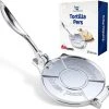 Premium Commerce Tortilla Pers - Roti Maker - Tortilla Press - Taco - Wrap - Incl. 10 Persvellen - Ø15.8 Cm