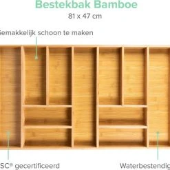 Grote Bestekbak Bamboe 81x47CM - Coninx Besteklade - Opbergbak - Duurzaam - Bamboe - Voor Laden Vanaf 47cm Diep 16 Grote Bestekbak Bamboe 81x47CM - Coninx Besteklade - Opbergbak - Duurzaam - Bamboe - Voor Laden Vanaf 47cm Diep -Tefal Shop 550x522