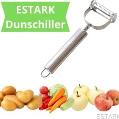ESTARK® Dunschiller - Julienne & Groenteschiller - Groentesnijder - Uiensnijder - Spiraalsnijder - Juliennerasp - Juliennesnijder - Sliertensnijder - Multifunctionele Groenten Schiller Aardappel Schiller - Dunschiller RVS -Tefal Shop 550x522 8
