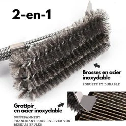 Gohh® Gohh BBQ Borstel Met Schraper - Schoonmaakborstel - Barbecue Krabber Met Handige Bewaarzak 2 In 1 -Tefal Shop 550x529 2