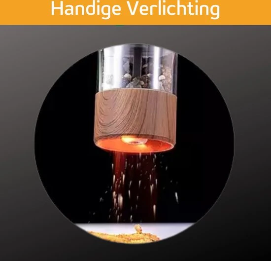 Merkloos Gov Products Elektrische Peper- En Zoutmolen Set Zwart Met Lampje - Pepermolen - Kruidenmolen 5 Merkloos Gov Products Elektrische Peper- En Zoutmolen Set Zwart Met Lampje - Pepermolen - Kruidenmolen - Afbeelding 3