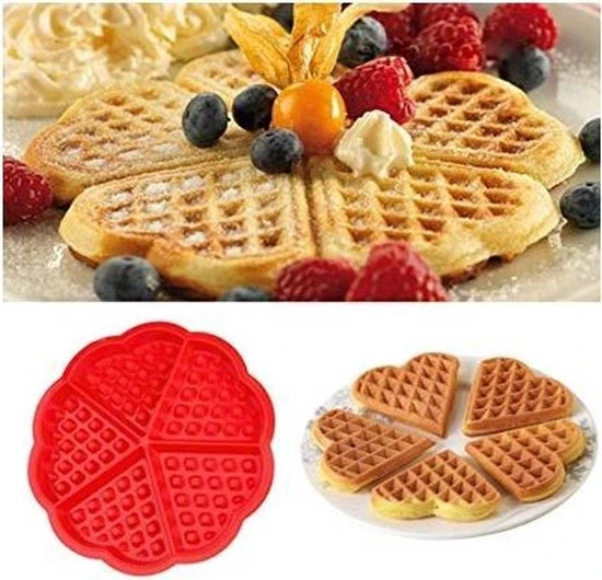 Shopdomain Hartvorm Siliconen Wafelvorm-Wafelijzer-bakkerij Gereedschappen Cake-Wafelijzer-5 Wafels - Rood 5 Shopdomain Hartvorm Siliconen Wafelvorm-Wafelijzer-bakkerij Gereedschappen Cake-Wafelijzer-5 Wafels - Rood - Afbeelding 3
