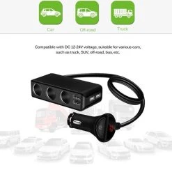 WiseGoods - Premium Auto Sigarettenaansteker Splitter - 4 Poorten USB - Autolader USB - Autolader Splitter - 12V Splitter -Tefal Shop 550x530 5