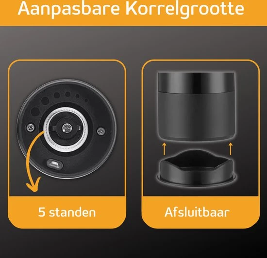 Merkloos Gov Products Elektrische Peper- En Zoutmolen Set Zwart Met Lampje - Pepermolen - Kruidenmolen 6 Merkloos Gov Products Elektrische Peper- En Zoutmolen Set Zwart Met Lampje - Pepermolen - Kruidenmolen - Afbeelding 4