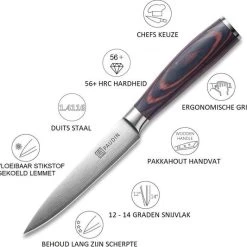 PAUDIN N7 Professioneel RVS Japans Officemes 12,5 Cm - Vlijmscherp Universeel Groentemes Gemaakt Van Hoogwaardig Roestvast Duits Carbonstaal - Damascus Patroon - Nu Extra Scherp Geprijst - Black Friday - Sint En Kerst -Tefal Shop 550x533 7