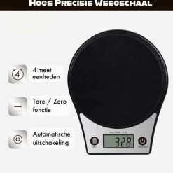 Phreeze Keukenweegschaal Digitaal - Digitale Keukenweegschaal - Precisie Keuken Weegschaal - Tot 5 KG -Tefal Shop 550x534 2