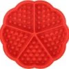 Shopdomain Hartvorm Siliconen Wafelvorm-Wafelijzer-bakkerij Gereedschappen Cake-Wafelijzer-5 Wafels - Rood