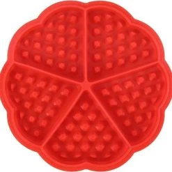 Shopdomain Hartvorm Siliconen Wafelvorm-Wafelijzer-bakkerij Gereedschappen Cake-Wafelijzer-5 Wafels - Rood