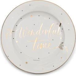 Riviera Maison Kerst Servies Ontbijt Bord - Celebrate Breakfast Plate - Wit