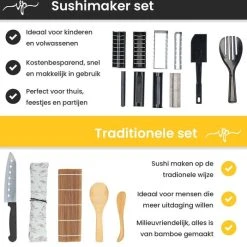 XXL Luxe Sushiset Van Veloci - Sushi Maker - Sushiroller - Sushi Roller Kit - Sushi Maken - Bamboe - Luxe Sushi Set -Tefal Shop 550x535 6