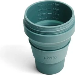 Stojo - Biggie Cup - 470 Ml - Herbruikbaar - Opvouwbaar - Groen -Tefal Shop 550x538 13