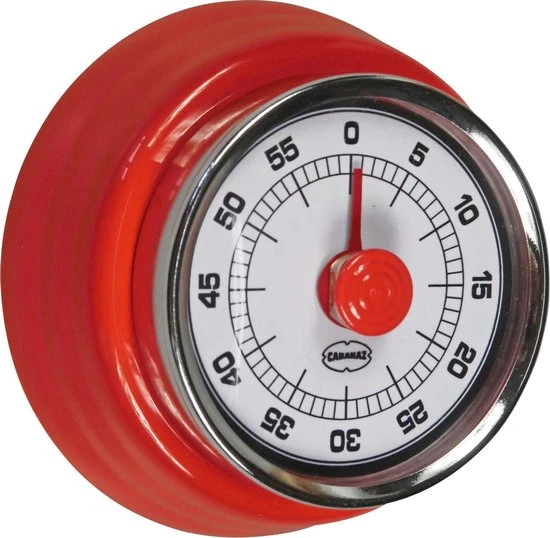 CABANAZ - Kookwekker, Metaal, Met Magneet, KITCHEN TIMER, Rood 3 CABANAZ - Kookwekker, Metaal, Met Magneet, KITCHEN TIMER, Rood