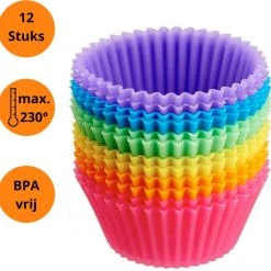 YNONA Daily Products Cupcake Vormpjes 12 Stuks - 12 Siliconen Cupcakes