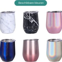 Drinkbeker - Beker - Koffiebeker To Go - Dubbelwandig - RVS - Zwart Marmer - Able & Borret -Tefal Shop 550x541 3