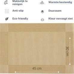 Four Love Placemats Kunststof - Kleur Goud - Set Van 4 Stuks - Kerstdecoratie Voor Binnen - Kerstversiering Goud - Kerst Tafeldecoratie - Housewarming Cadeau - Placemats Kerst - Bruiloft Decoratie - 45 X 30 Cm -Tefal Shop 550x543 12