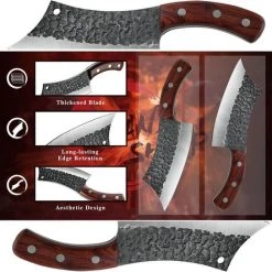 STORX Slagersmes - Handmade - Hak Mes - BBQ - Mes - Mannen - Koken - BBQ Master - Carbon Staal - Stoer - Hak Bijltje - Handgemaakt - Koksmes - CADEAU TIP! -Tefal Shop 550x544 5