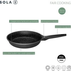 Sola Koekenpan Fair Cooking - Ø 24 Cm - Zwart/wit - Aluminium - Antiaanbaklaag -Tefal Shop 550x545 1