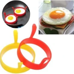 LOUZIR 2 Stuks Handige Siliconen Bakvorm Voor Ei - Rond- Multicolor