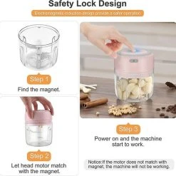 IMTEX Hakmolen Elektrische - USB Oplaadbal - Mini Portable Chopper - 250ml - Roze -Tefal Shop 550x546 3