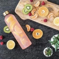 Designed On 45th | Drinkfles | Drinkfles 1 Liter | Waterfles Met Tijdmarkering | Mat Wit | Herbruikbaar | Zilveren Dop -Tefal Shop 550x546 7