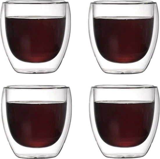 Faseras Theeglazen Set - Dubbelwandige Cappuccino Glazen - 250 Ml - 4 Stuks - Latte Macchiato Koffieglazen - 4x Dubbelwandig Thee Glas / Koffie Kop - Koffieglas - Kopjes 3 Faseras Theeglazen Set - Dubbelwandige Cappuccino Glazen - 250 Ml - 4 Stuks - Latte Macchiato Koffieglazen - 4x Dubbelwandig Thee Glas / Koffie Kop - Koffieglas - Kopjes