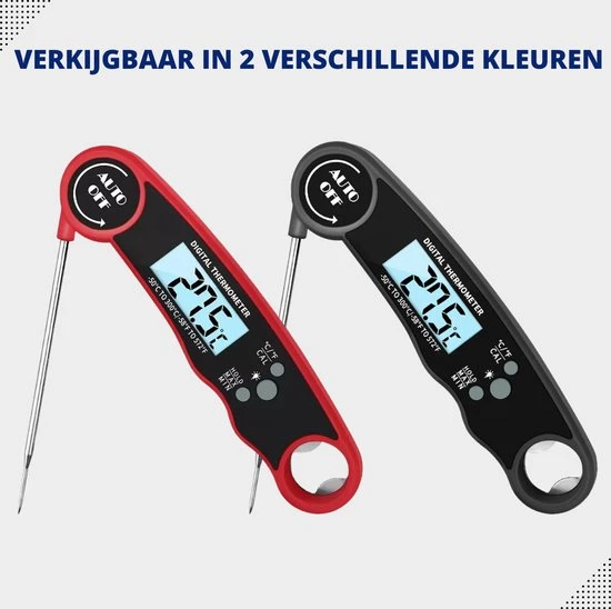 AdroitGoods Kookthermometer Digitaal - Vleesthermometer - Zwart - Waterdicht- Bbq 10 AdroitGoods Kookthermometer Digitaal - Vleesthermometer - Zwart - Waterdicht- Bbq - Afbeelding 8