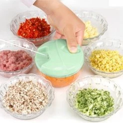 Kitch&Life Groentesnijder Met Trekkoord – Inclusief E-boek – Hakmolen – 400 ML – Groentehakker – Kruidenmolen – Uiensnijder – Groen -Tefal Shop 550x548 3