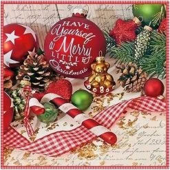 Ambiente 20x Kerst Servetten In Kerstsfeer 33 X 33 Cm - Kerstdiner Tafeldecoratie Versieringen - Papieren Wegwerpservetten 3-laags