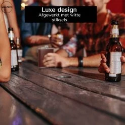 Malony Luxe Heupfles - RVS - 200 Ml - Veldfles - Drinkfles - Flacon - PU Leer - Giftbox - Donker Bruin -Tefal Shop 550x549 1