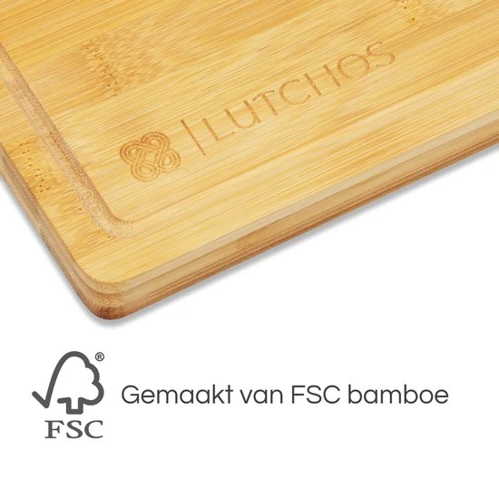 LUTCHOS Snijplank - Borrelplank - FSC Bamboe - Messenslijper - Sapgeul 6 LUTCHOS Snijplank - Borrelplank - FSC Bamboe - Messenslijper - Sapgeul - Afbeelding 4