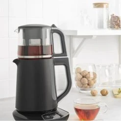 Karaca Caysever Caydanlik - Turkse Theepot Elektrisch -Theepot Met Spraak Functie-CHROME